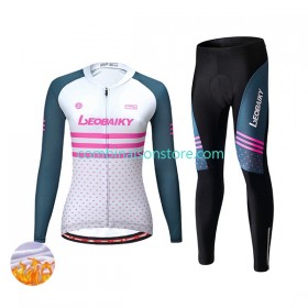 Femme Combinaison Cycliste Hiver + Collant sans Bretelles Leobaiky N003